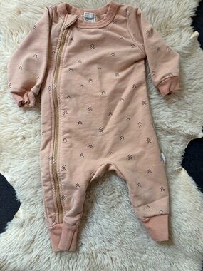 Brown Zip-Front romper